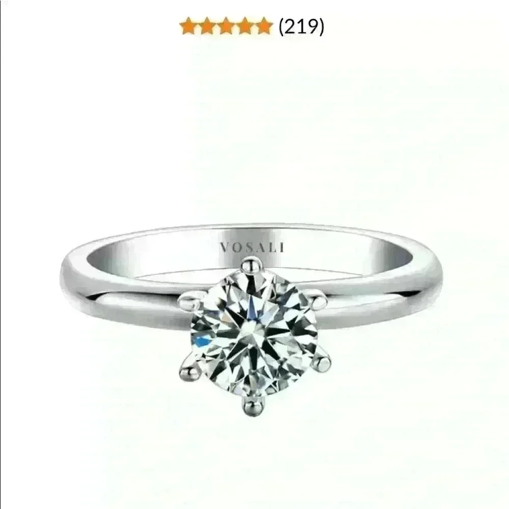 Eterna Moissanite Round Cut Solitaire Ring